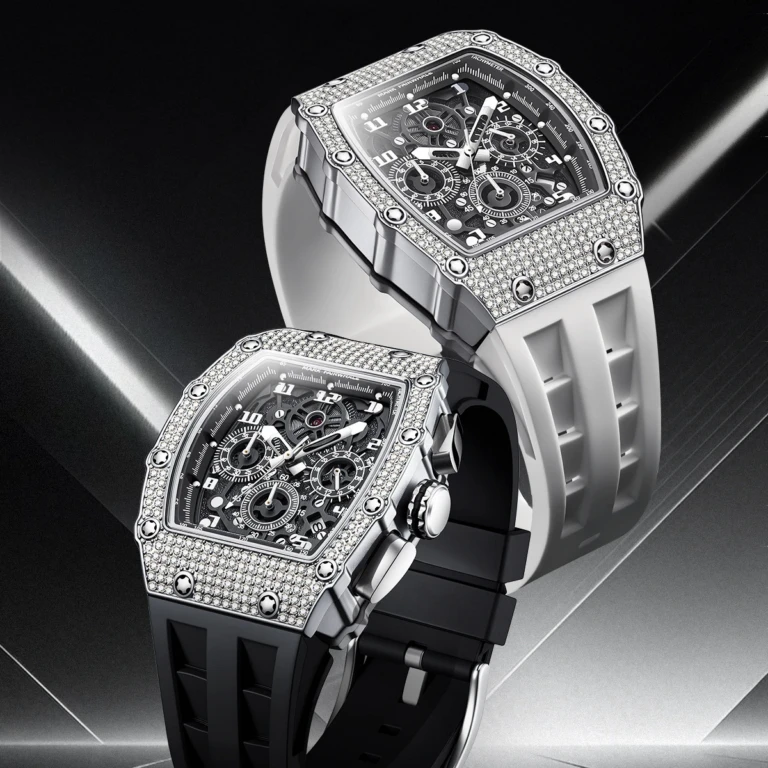 Crystal Bezel Tonneau Sport Watch