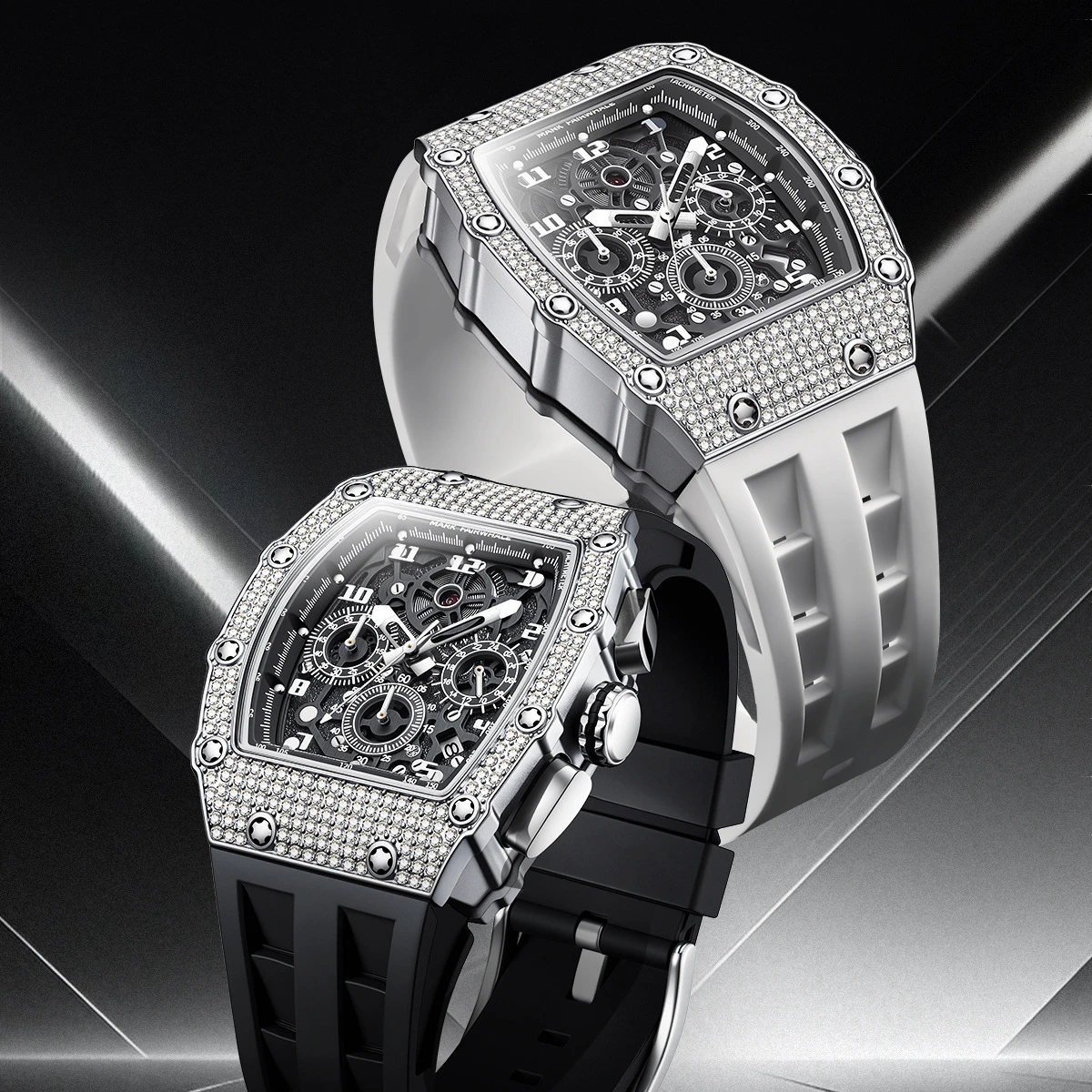 Crystal Bezel Tonneau Sport Watch