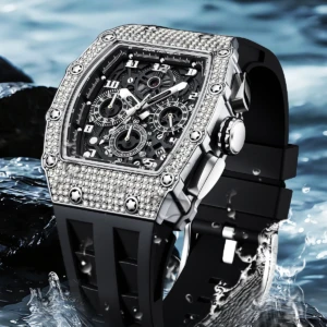 Crystal Bezel Tonneau Sport Watch