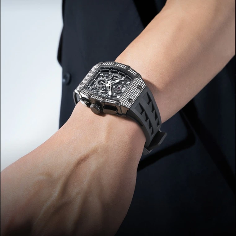 Crystal Bezel Tonneau Sport Watch