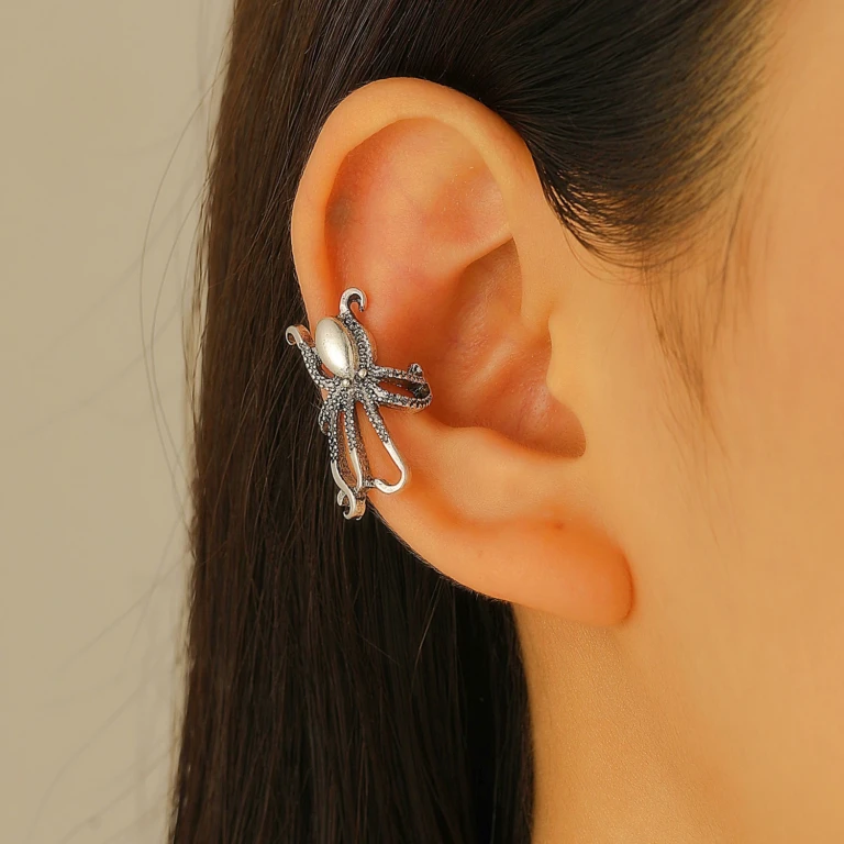 Octopus Alloy Ear Cuff