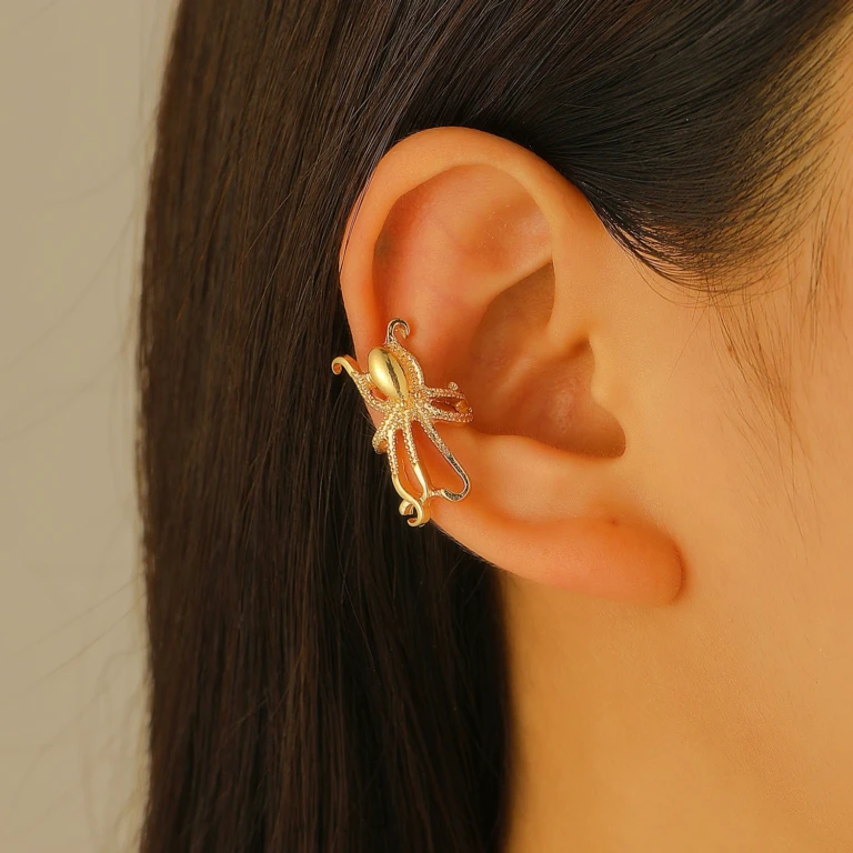 Octopus Alloy Ear Cuff