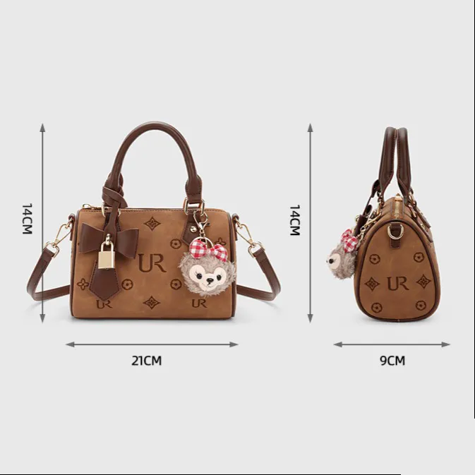 Cartoon Print Mini Handbag with Crossbody Strap