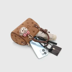 Cartoon Print Mini Handbag with Crossbody Strap