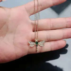 Dragonfly Jewelry Set with Necklace Ring and Stud Earrings