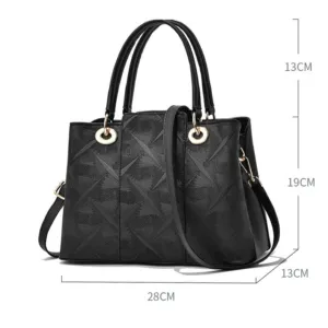 Embossed Large Capacity Tote Bag with Shoulder Strap