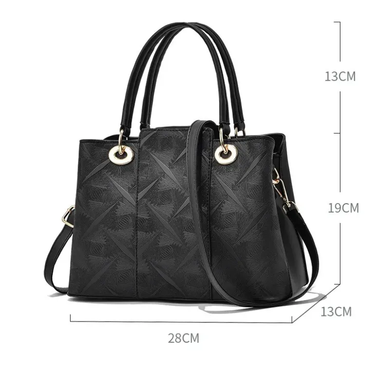 Embossed Large Capacity Tote Bag with Shoulder Strap