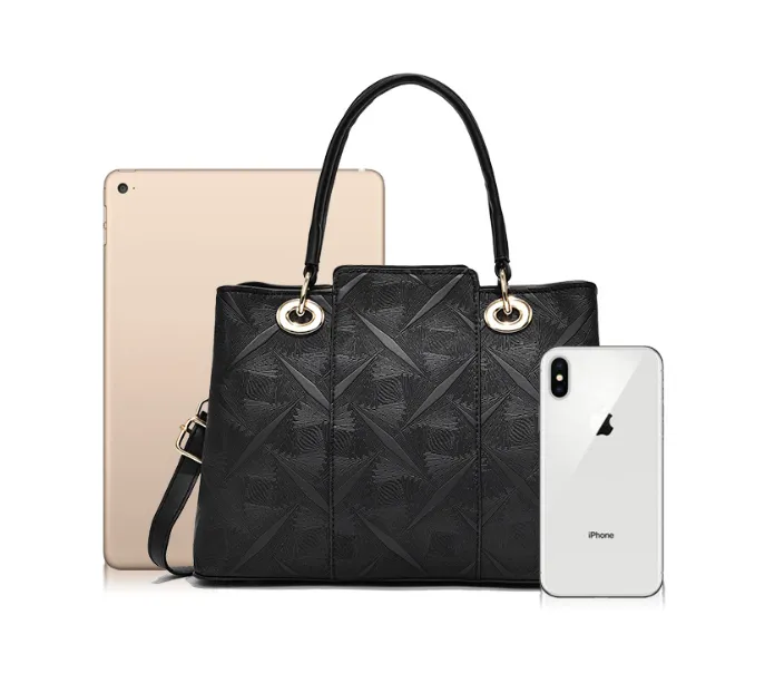 Embossed Large Capacity Tote Bag with Shoulder Strap