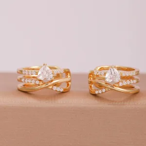 Gold Tone Zirconia Ear Cuff with Sparkling Heart Accent