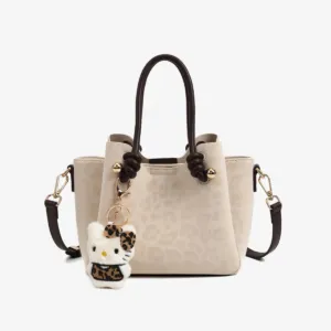 Leopard Print Commuter Shoulder Bag with Crossbody Strap