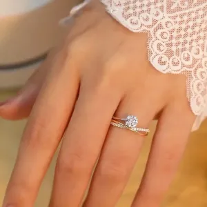 Open Zirconia Ring with Sparkling Pave Accents