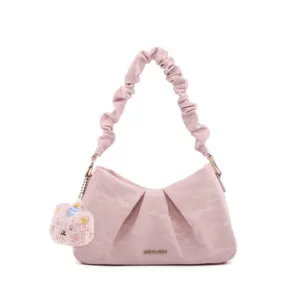 Pink Ruched Cloud Shoulder Bag for Summer Outfits