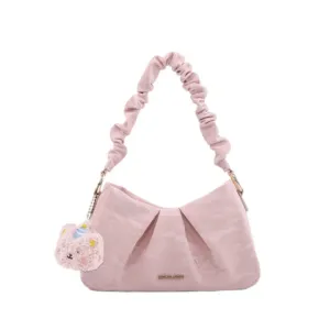 Pink Ruched Cloud Shoulder Bag for Summer Outfits