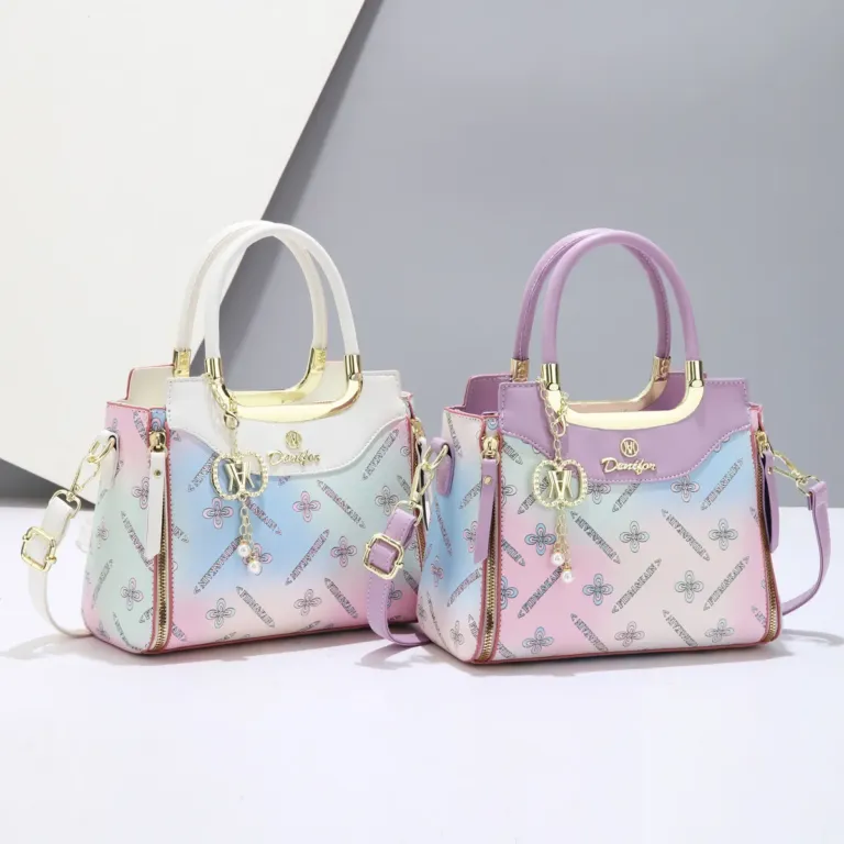 Printed Large Capacity Tote Bag with Shoulder Strap