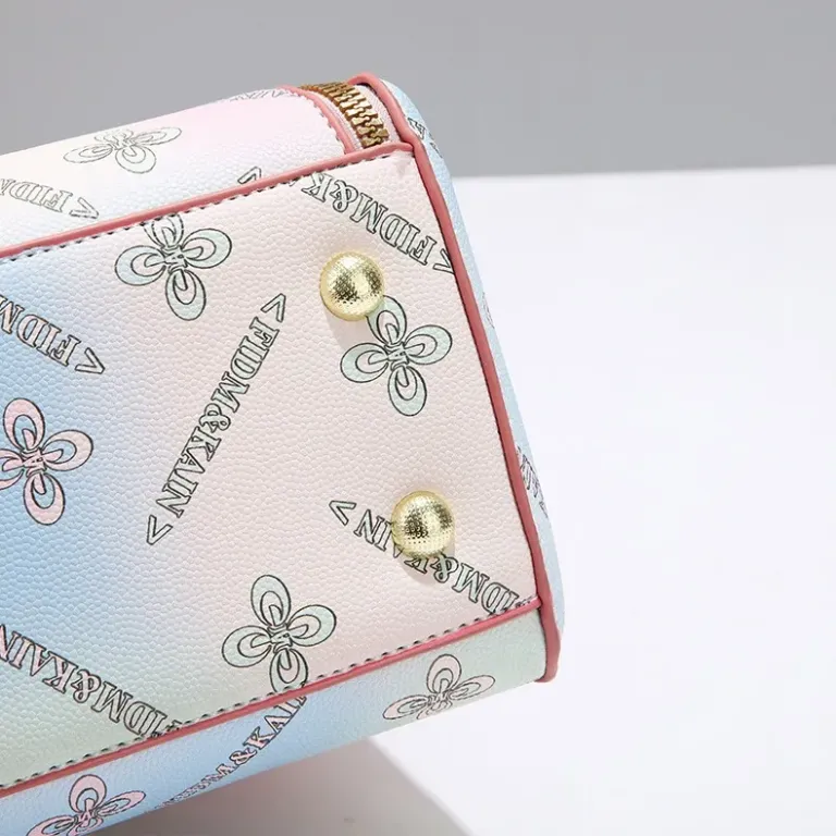 Printed Large Capacity Tote Bag with Shoulder Strap