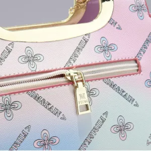 Printed Large Capacity Tote Bag with Shoulder Strap