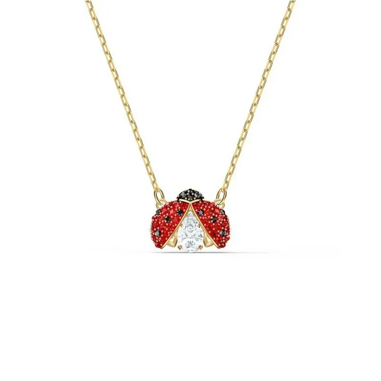 Red Ladybug Jewelry Set with Necklace Bracelet Earrings and Bangle