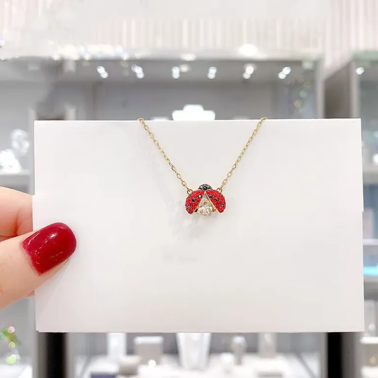 Red Ladybug Jewelry Set with Necklace Bracelet Earrings and Bangle
