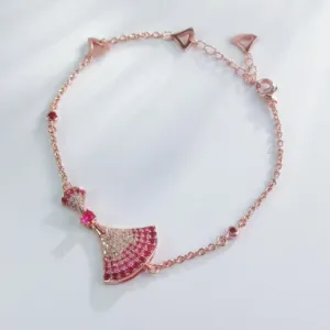 Rose Gold Tone Fan Jewelry Set