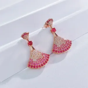 Rose Gold Tone Fan Jewelry Set