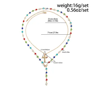 Unisex-Layered-Cross-Necklace-with-Colorful-Crystal-Tassel-20260706092022 Unisex Layered Cross Necklace with Colorful Crystal Tassel