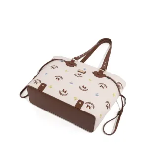 Vintage Embroidered Tote Bag Set with Charm Detail