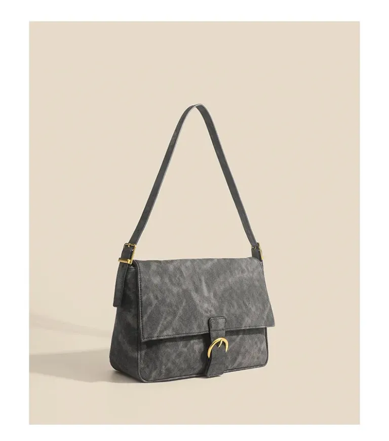 Vintage Textured Tote Shoulder Bag for Everyday Commutes