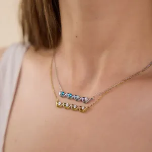 Wave Pendant Necklace with Crystal Accents for Everyday Shine