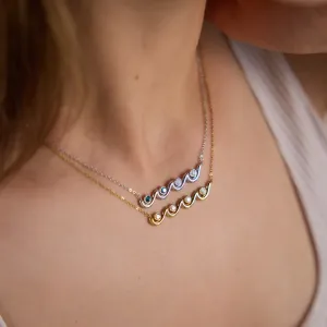 Wave Pendant Necklace with Crystal Accents for Everyday Shine
